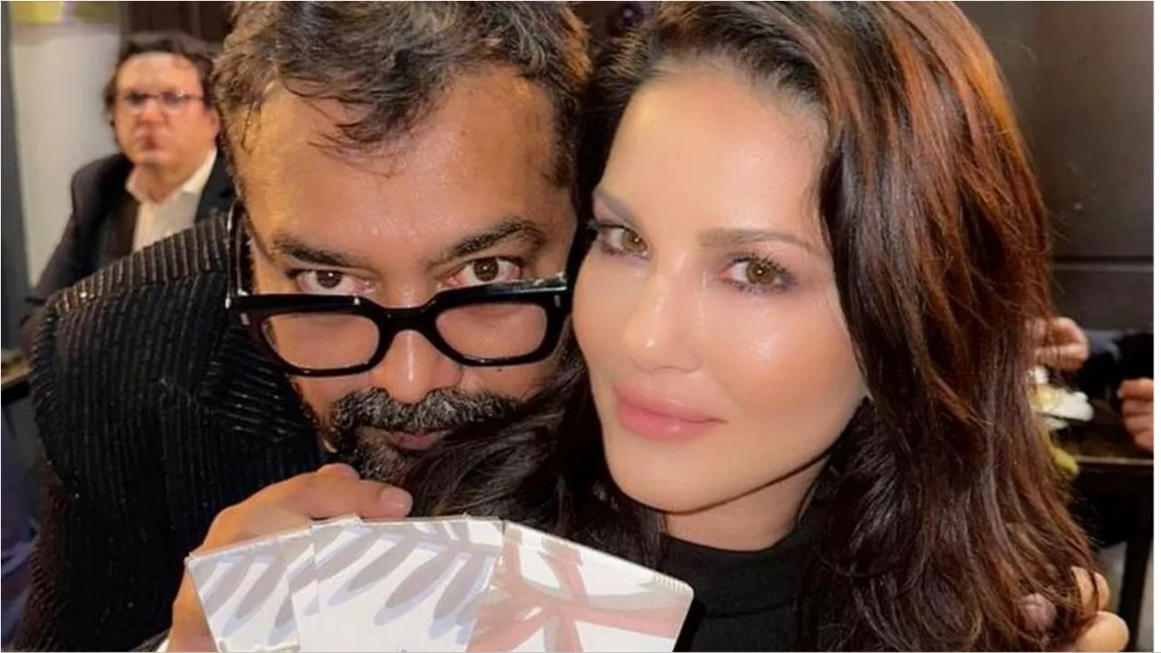 Sunny Leone shares a picture with Anurag Kashyap from Cannes 2023. (Image: Instagram/SunnyLeone)