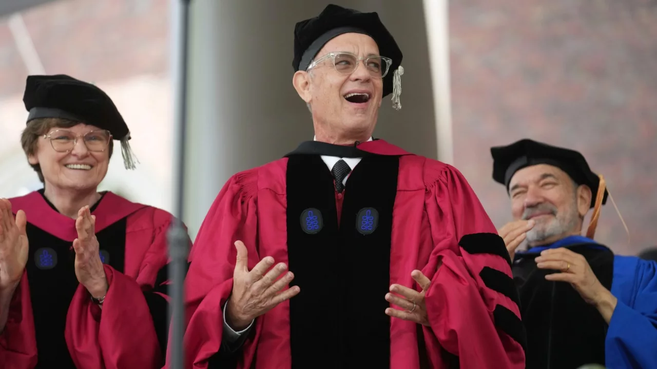 Tom Hanks presented with an honorary degree of Doctor of Arts from Harvard University. (Image: AP)
